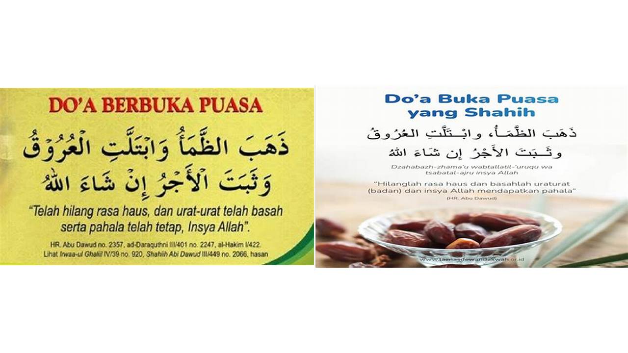 doa buka puasa ramadhan yang shahih