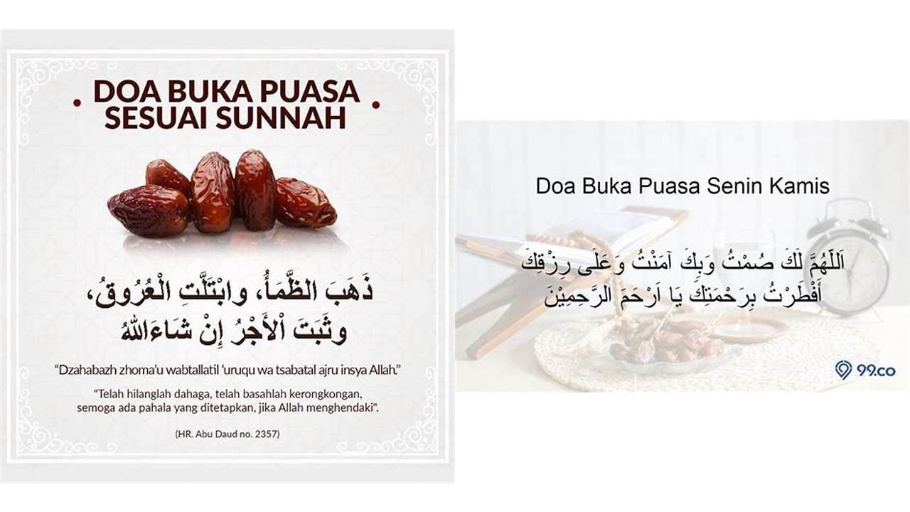 doa buka puasa sunnah senin kamis