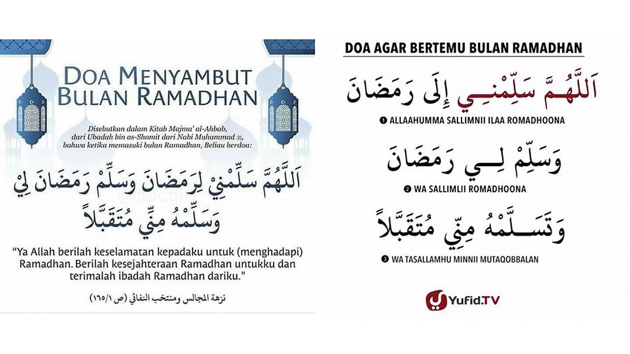 doa dipertemukan dengan bulan ramadhan