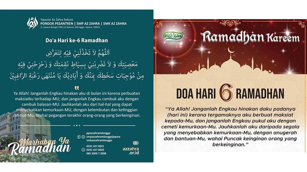 doa hari ke 6 puasa ramadhan