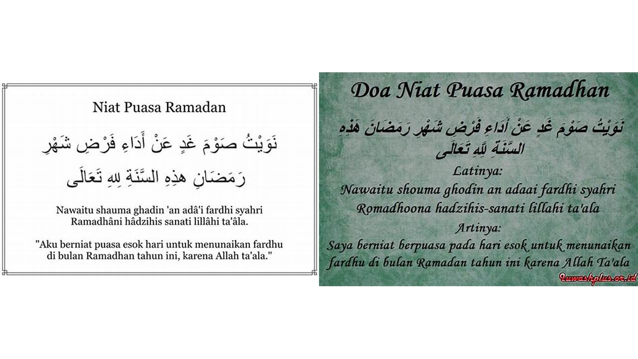 doa niat berpuasa ramadhan