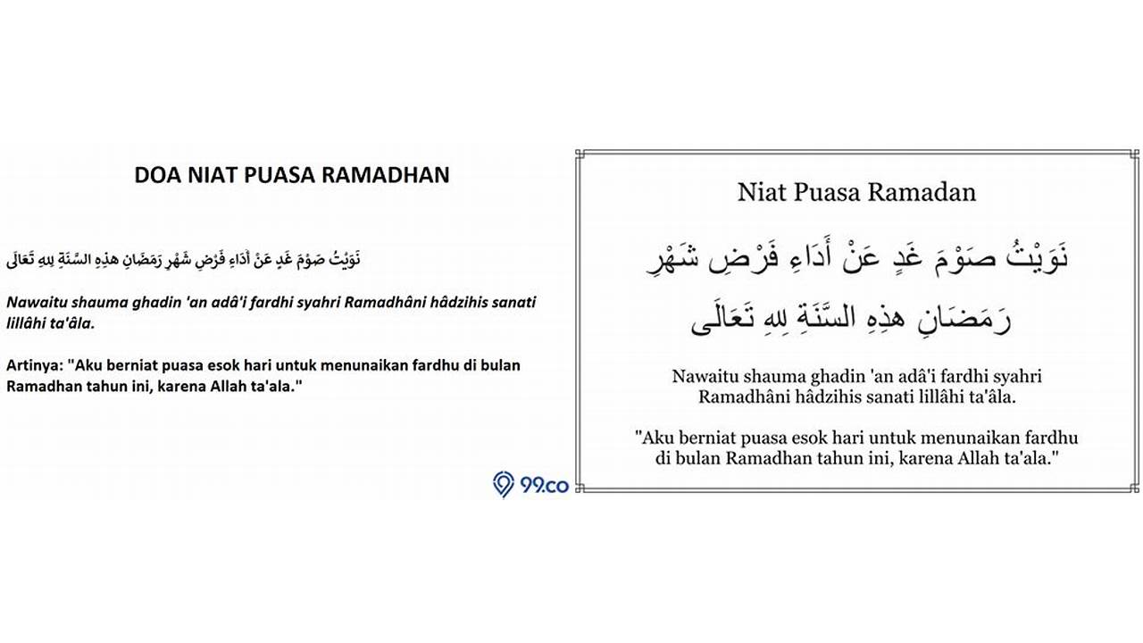 doa niat puasa bahasa arab