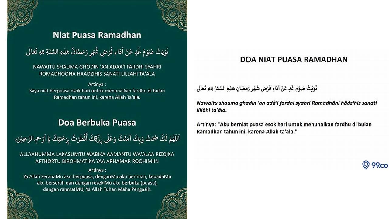 doa niat puasa bahasa latin