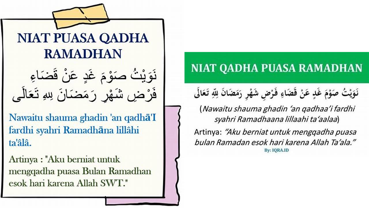 doa niat qadha puasa ramadhan