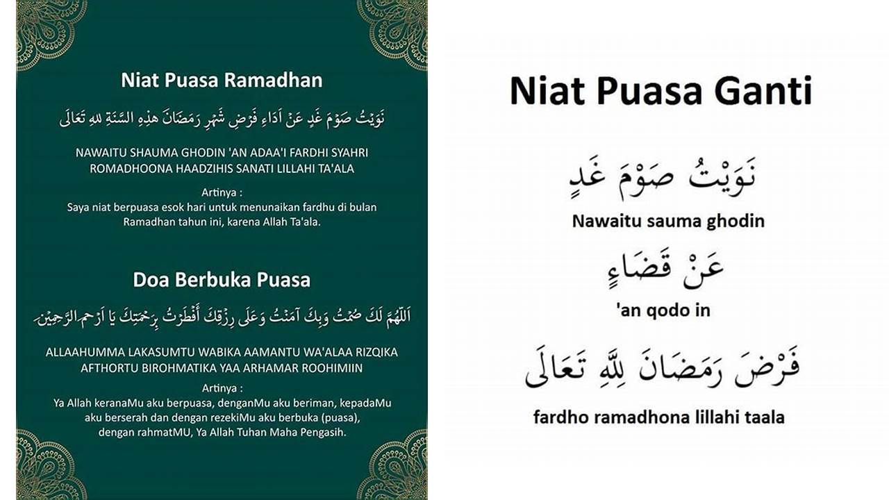 doa sahur ganti puasa ramadhan