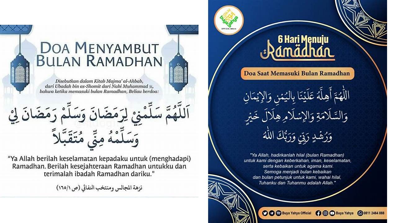 doa sebelum masuk bulan ramadhan