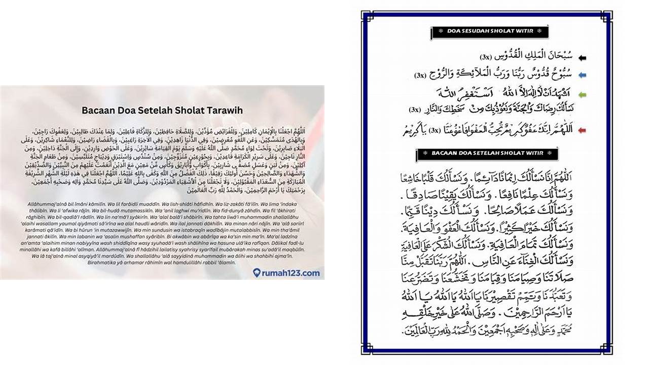 doa sehabis sholat tarawih dan witir doa sehabis sholat tarawih dan witir
