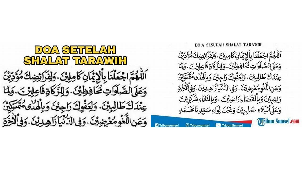 doa sesudah shalat tarawih