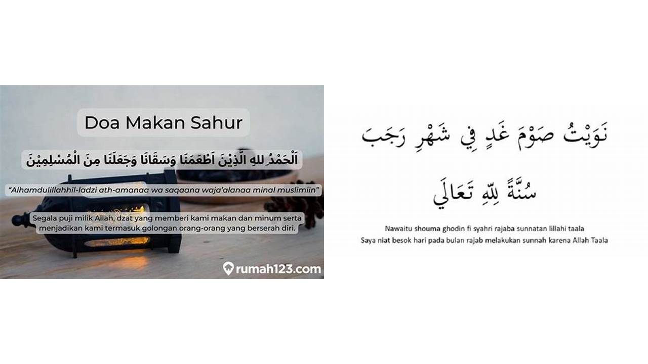 doa setelah sahur puasa rajab