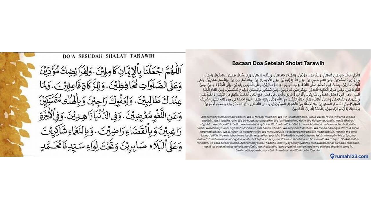 doa setelah sholat tarawih sendiri