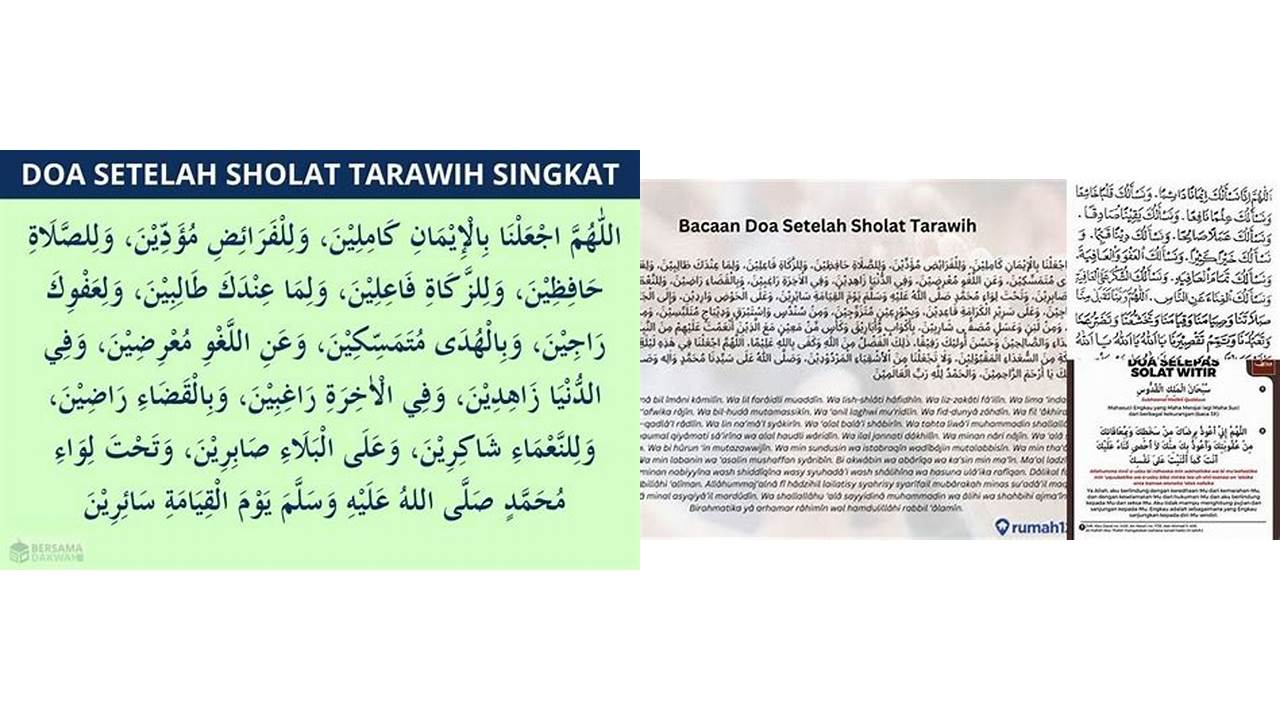 doa setelah tarawih latin