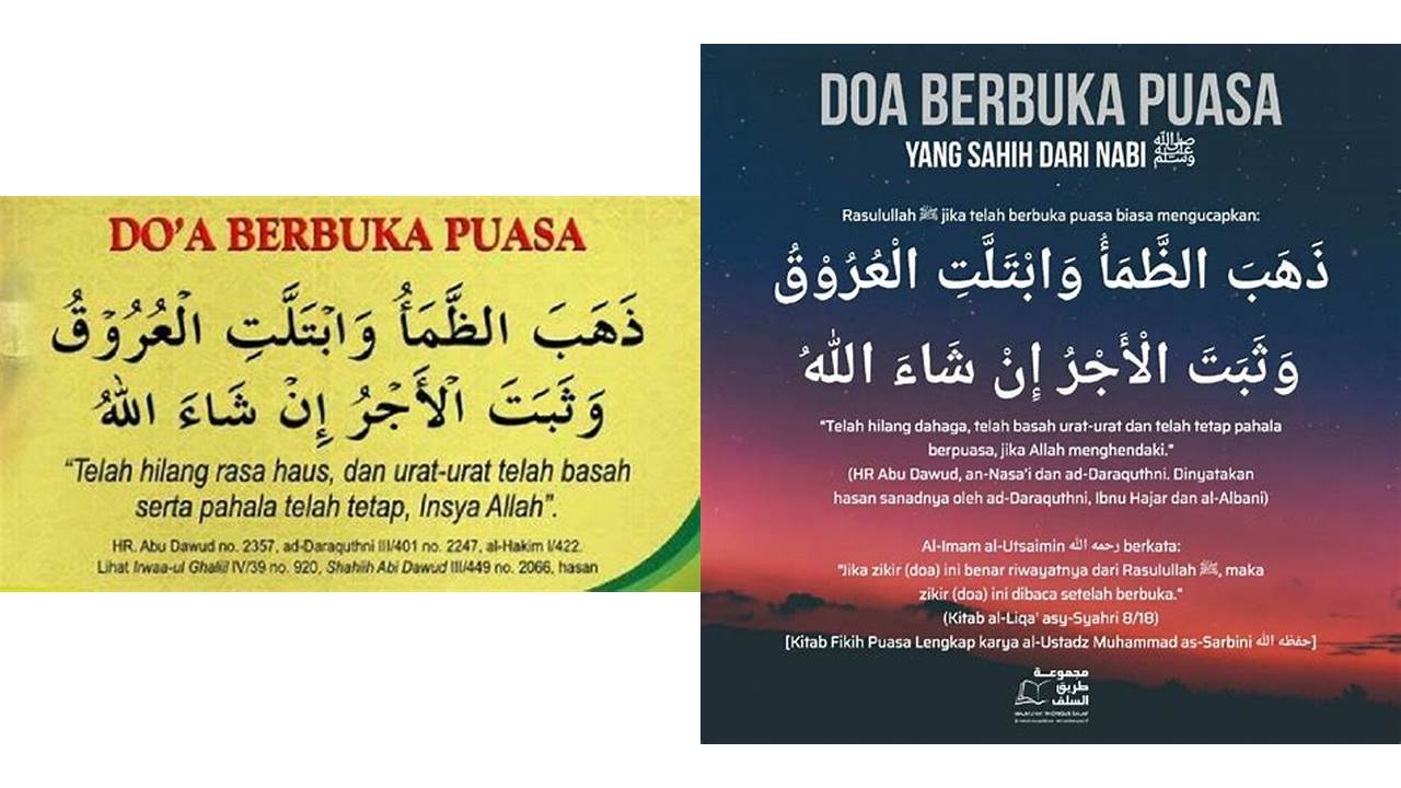 doa shahih buka puasa