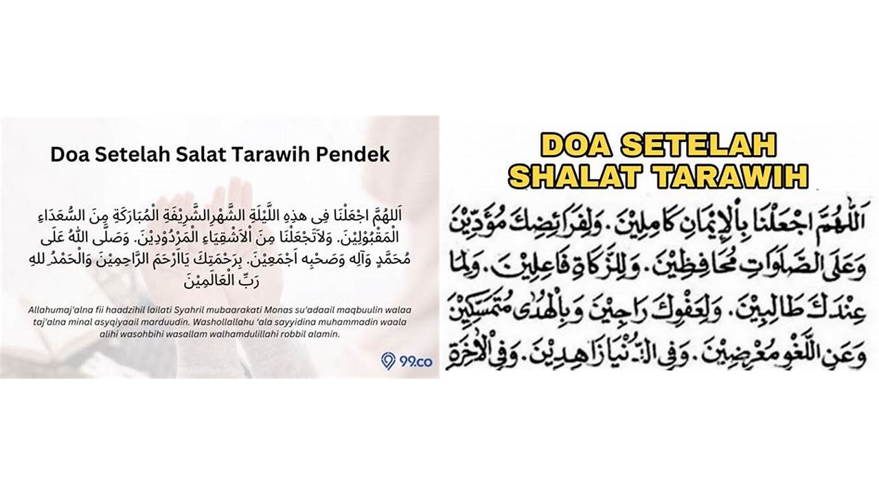 doa sholat tarawih pendek