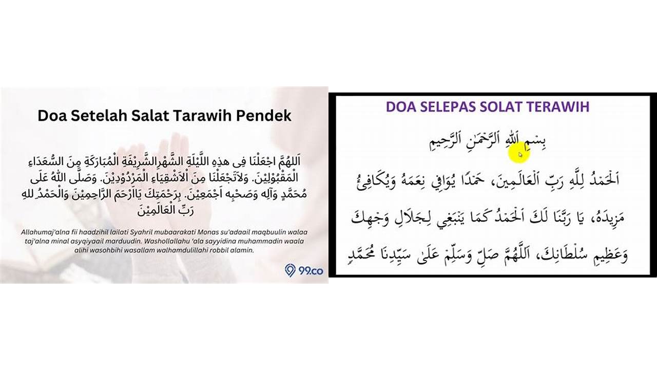 doa sholat tarawih singkat