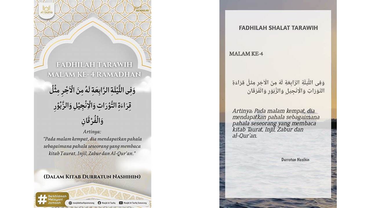 fadhilah tarawih malam ke 4