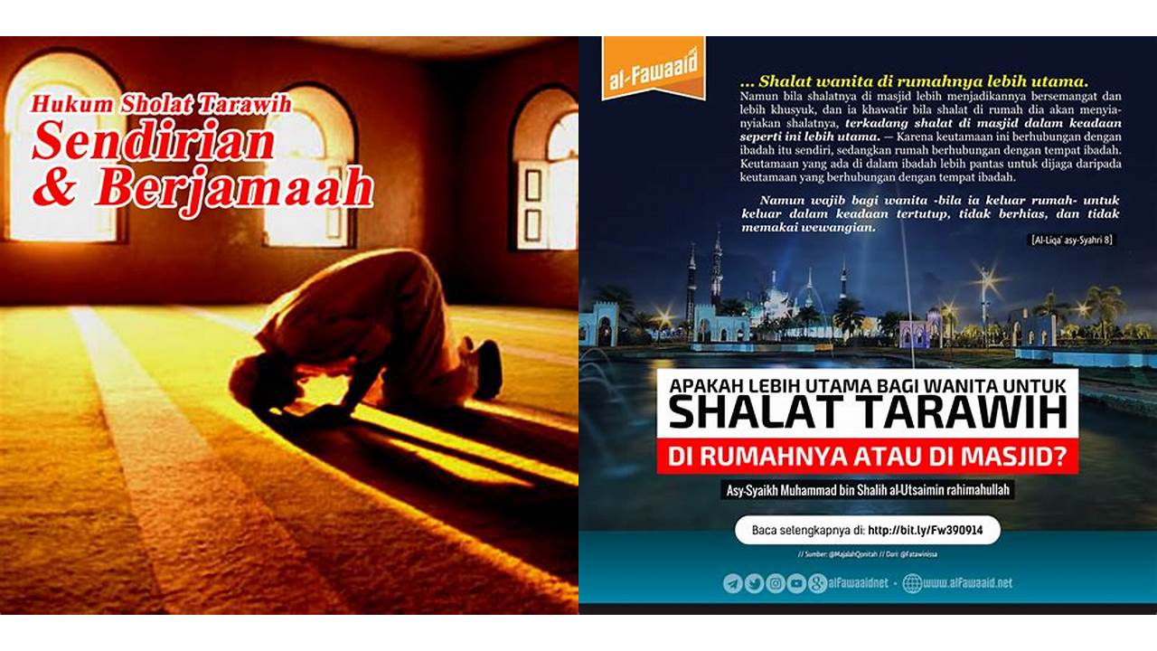 hukum shalat tarawih di rumah