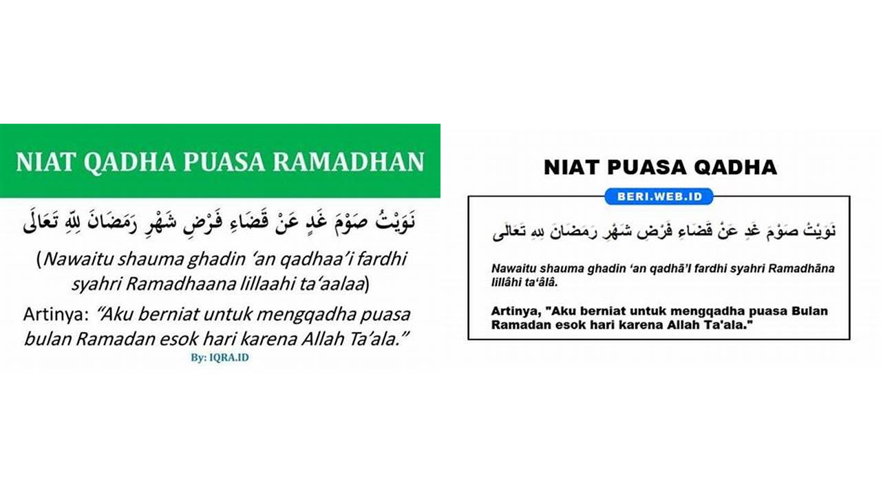 niat doa puasa mengganti puasa ramadhan