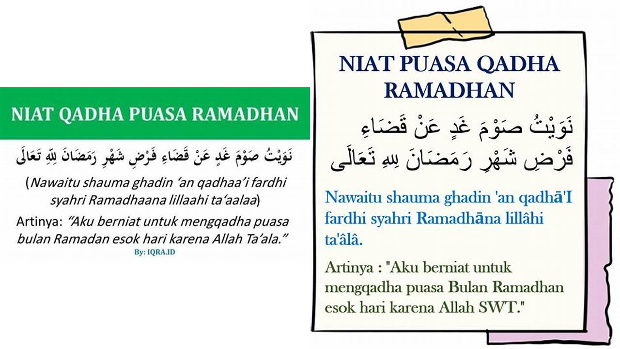 niat doa puasa qadha
