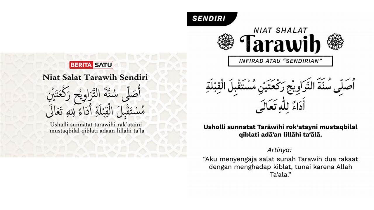 niat shalat tarawih sendiri